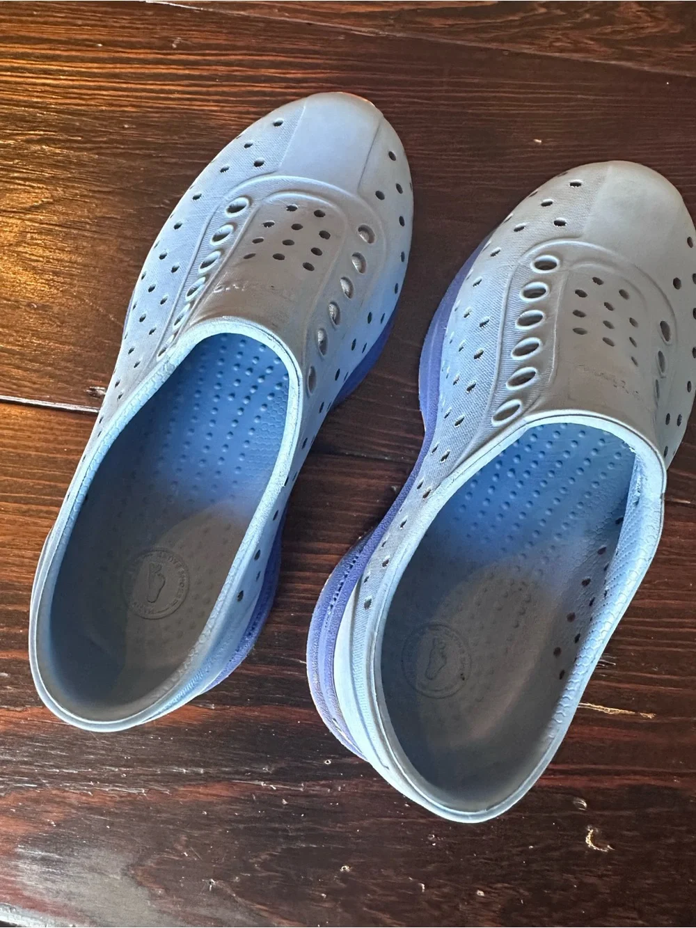 Native Shoes Kids Blue Slip-On Perforated Robbie Sugarlite Sneakers
